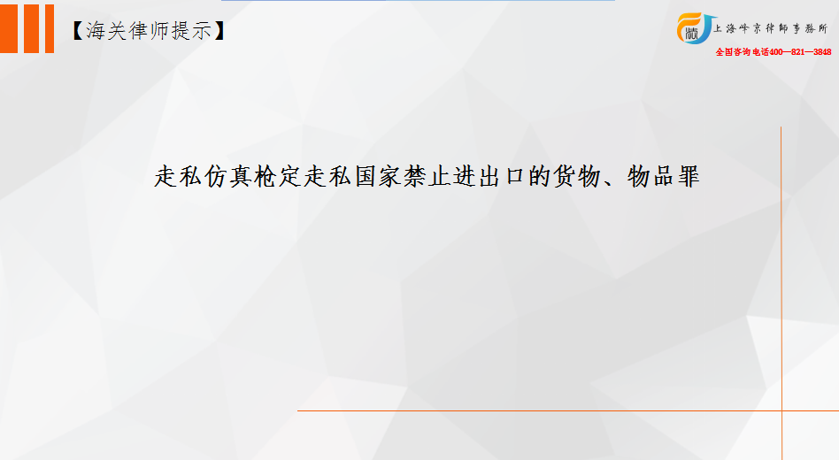 走私仿真枪定走私国家禁止进出口的货物、物品罪